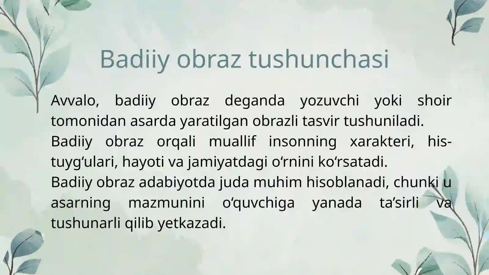 Badiiy obraz yaratish yoʻllari 3