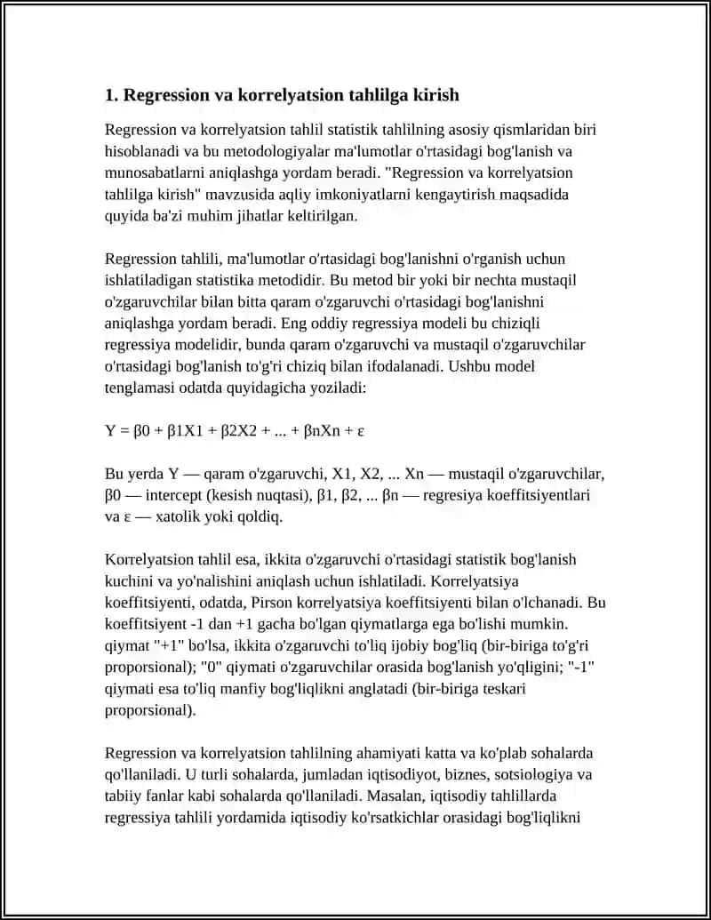 REGRESSION VA KORELATSION TAHLIL 3