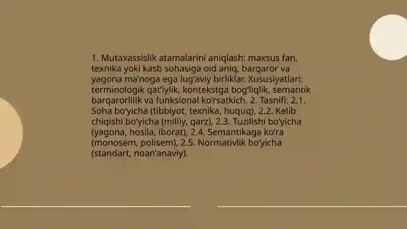 Atamalar va lug'at yaratish 3