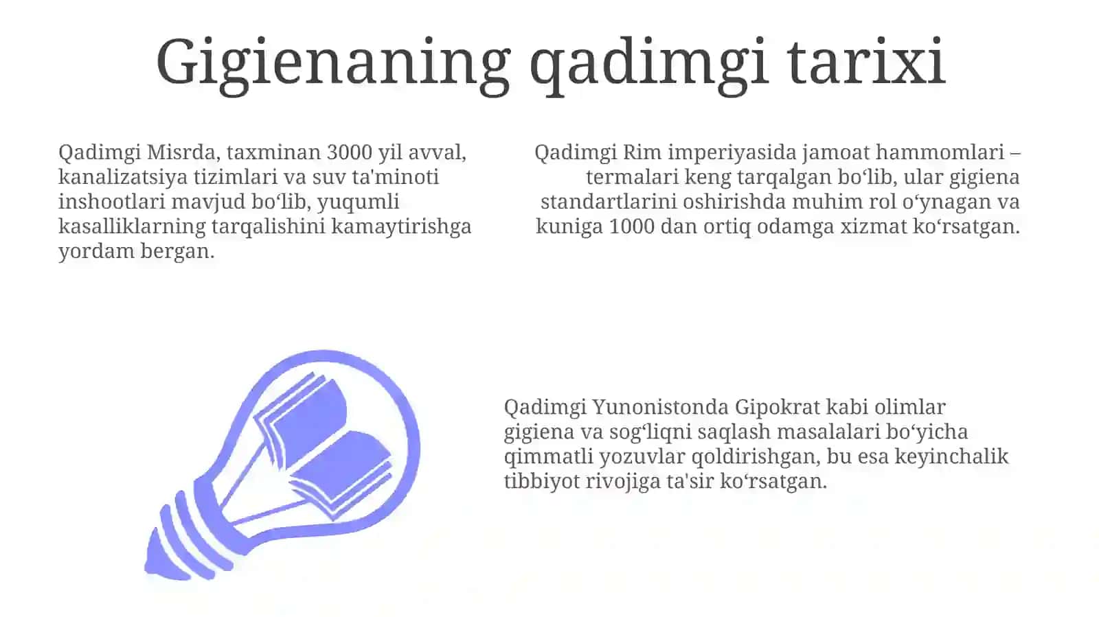 Gigiyenaning rivojlanish tarixi 3