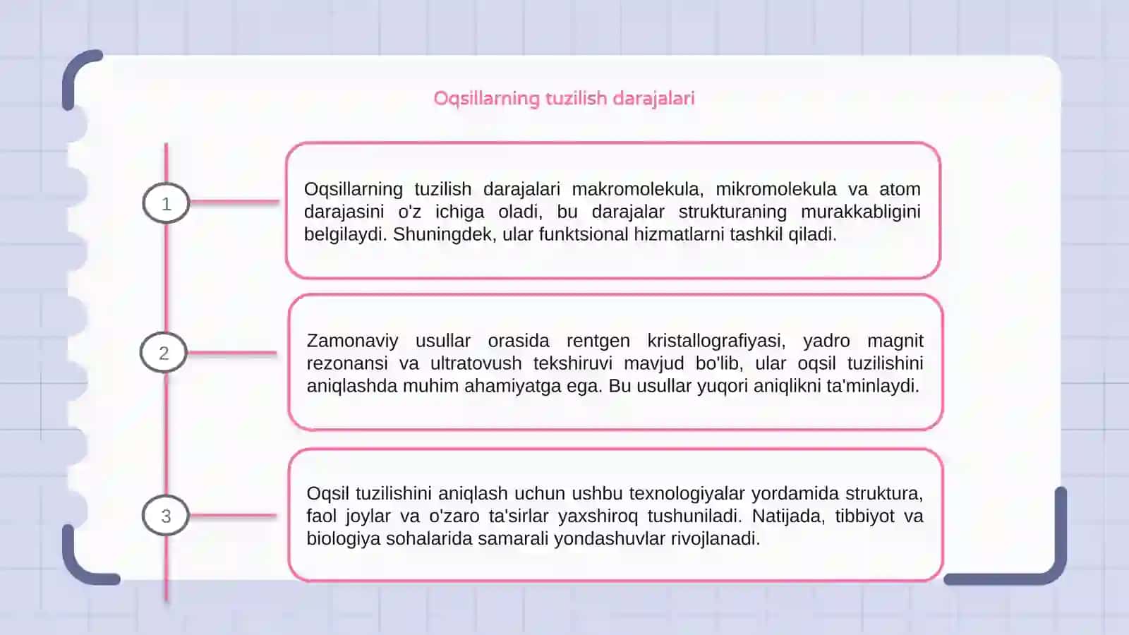 Oqsillarning tuzilish darajalari 3