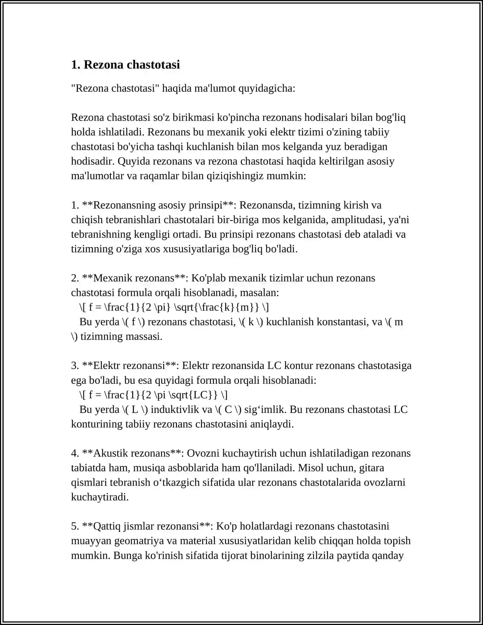 Rezona chastotasi 3