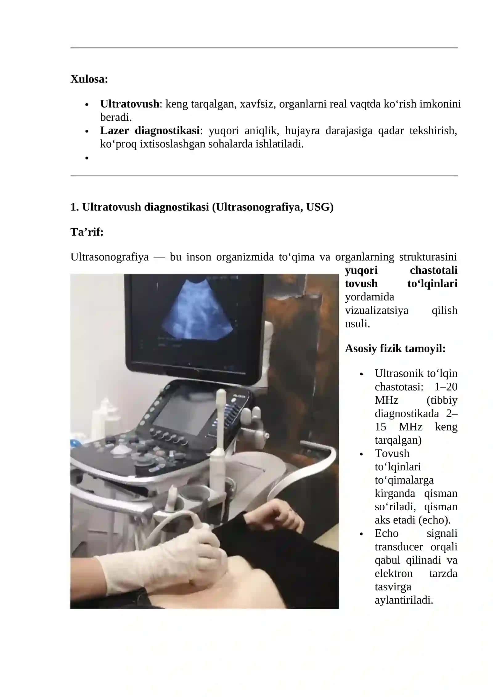 TIBBIYOTDA ULTRATOVUSH LAZER DIAGNOSTIKASI 3