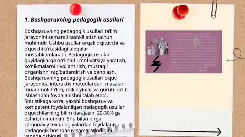Boshqaruvning pedagogik usullari va ularning psixalogik tasiri 3