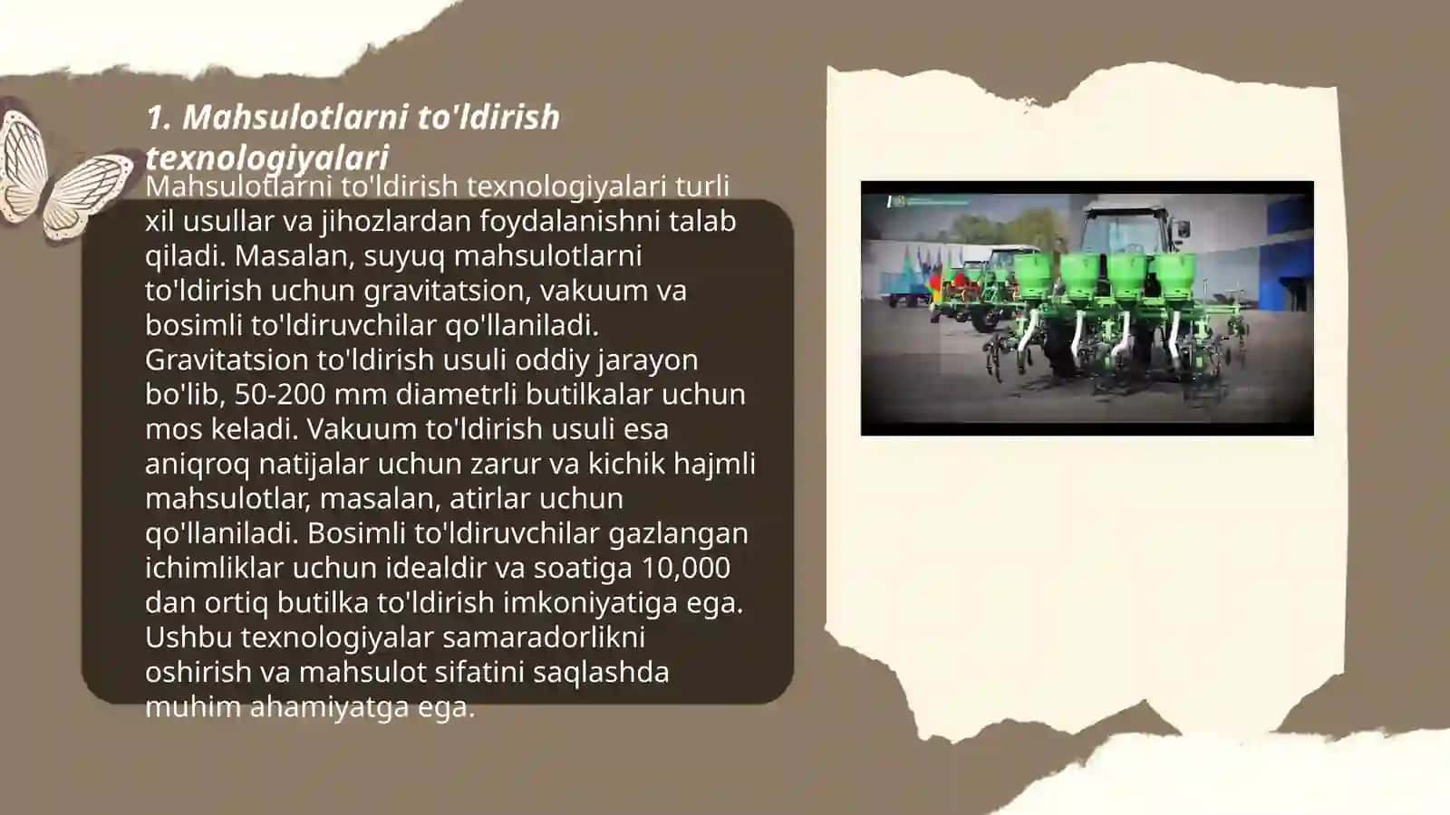Mahsulotlarni to'ldirish texnologiyalari 3