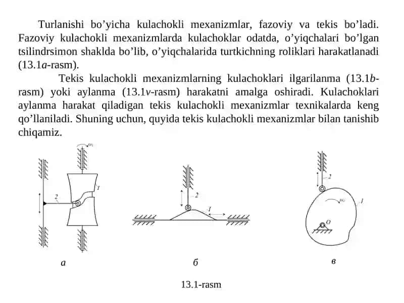 Kulachokli mexanizmlar, 3