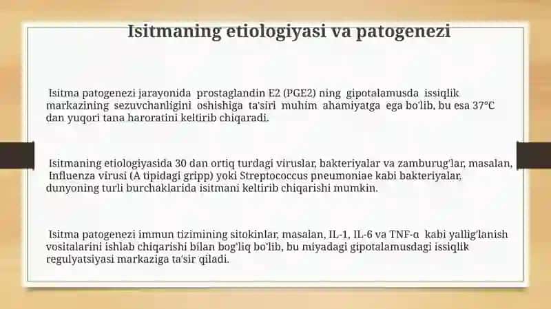 Isitmaning patofiziologiyasi 3