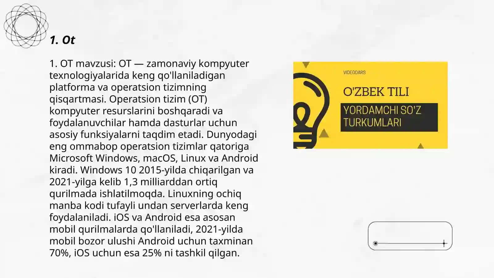 O'zbek tilida so'z turkumlari 3