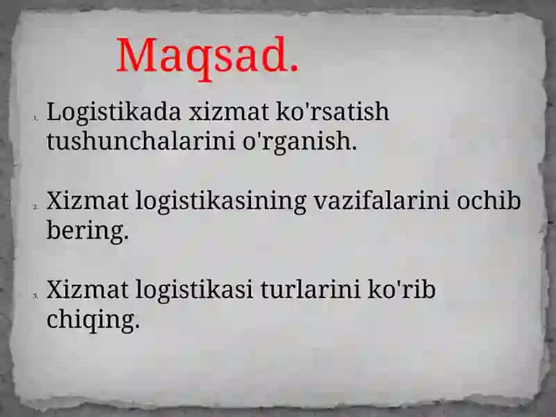 Xizmat logistikasi 3