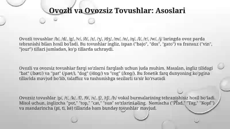 Jarangli va jarangsiz tovushlar 3