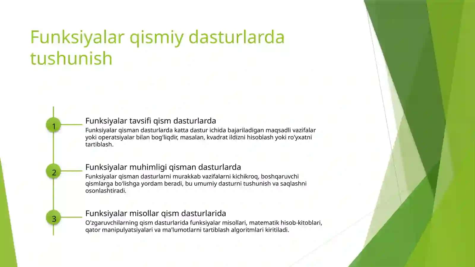 Qism dastur, qism dasturlar- funksiyalar 3