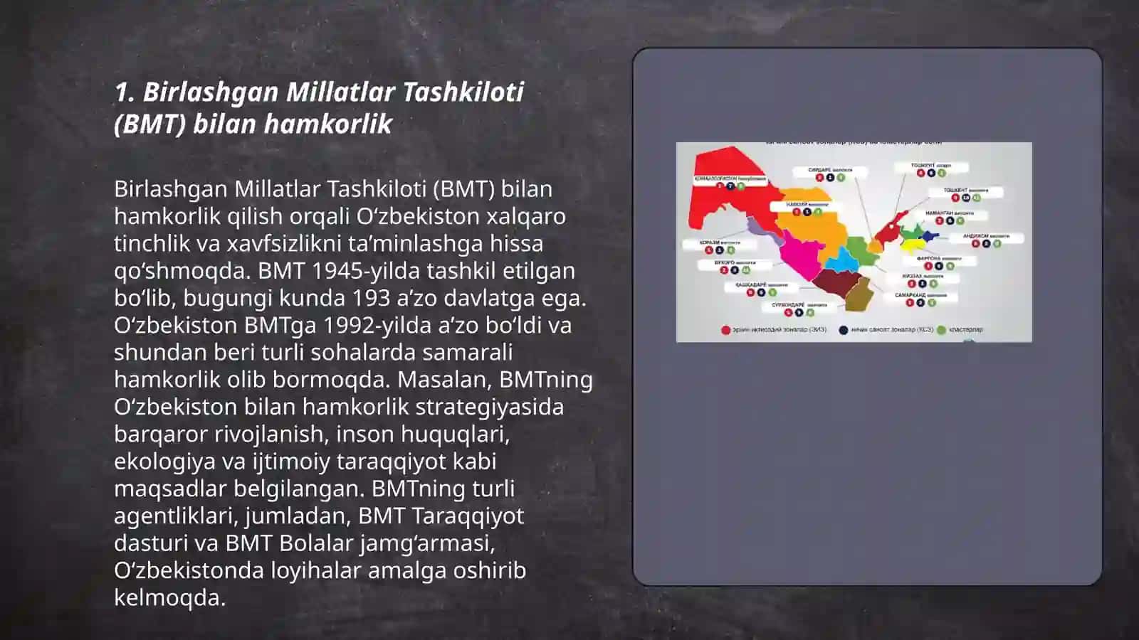 Birlashgan Millatlar Tashkiloti (BMT) bilan hamkorlik 3