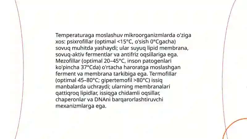 Mikroorganizmlarning muhitga moslashuvi 3