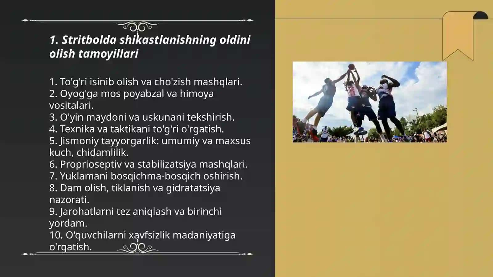 Stritbolda Shikastlanishning oldini olish 3