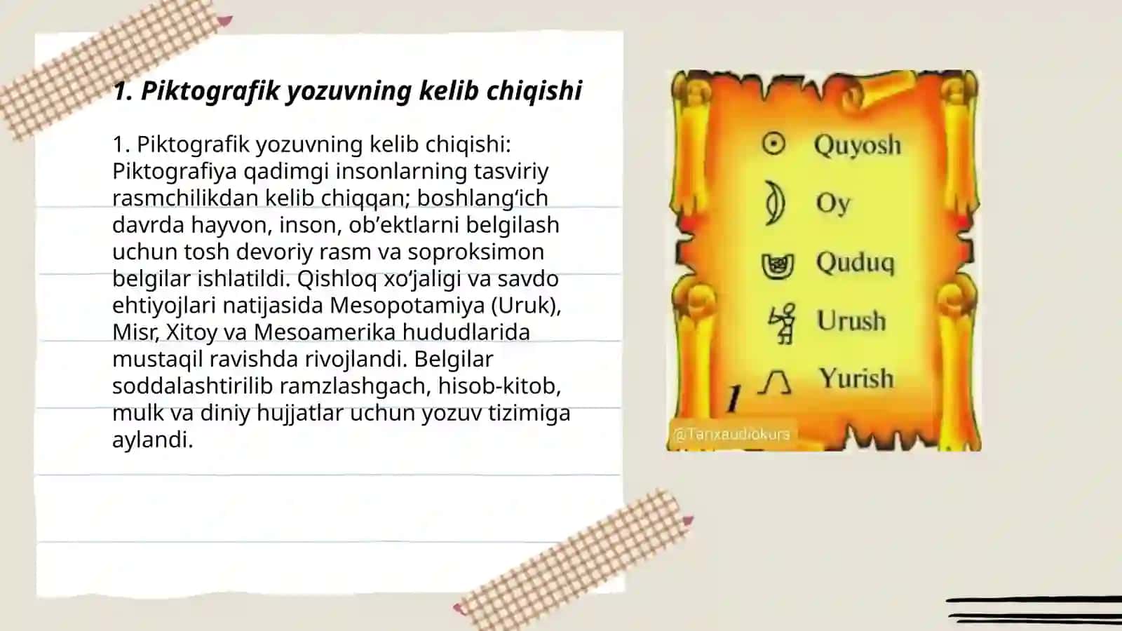 Piktografik yozuvning kelib chiqishi 3