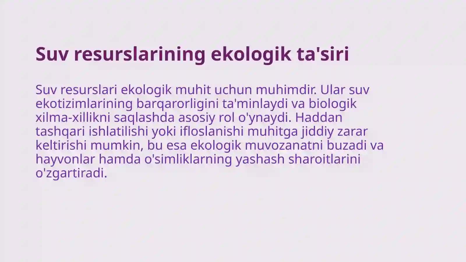 Suv resurslari ta'sirini o'rganish 3