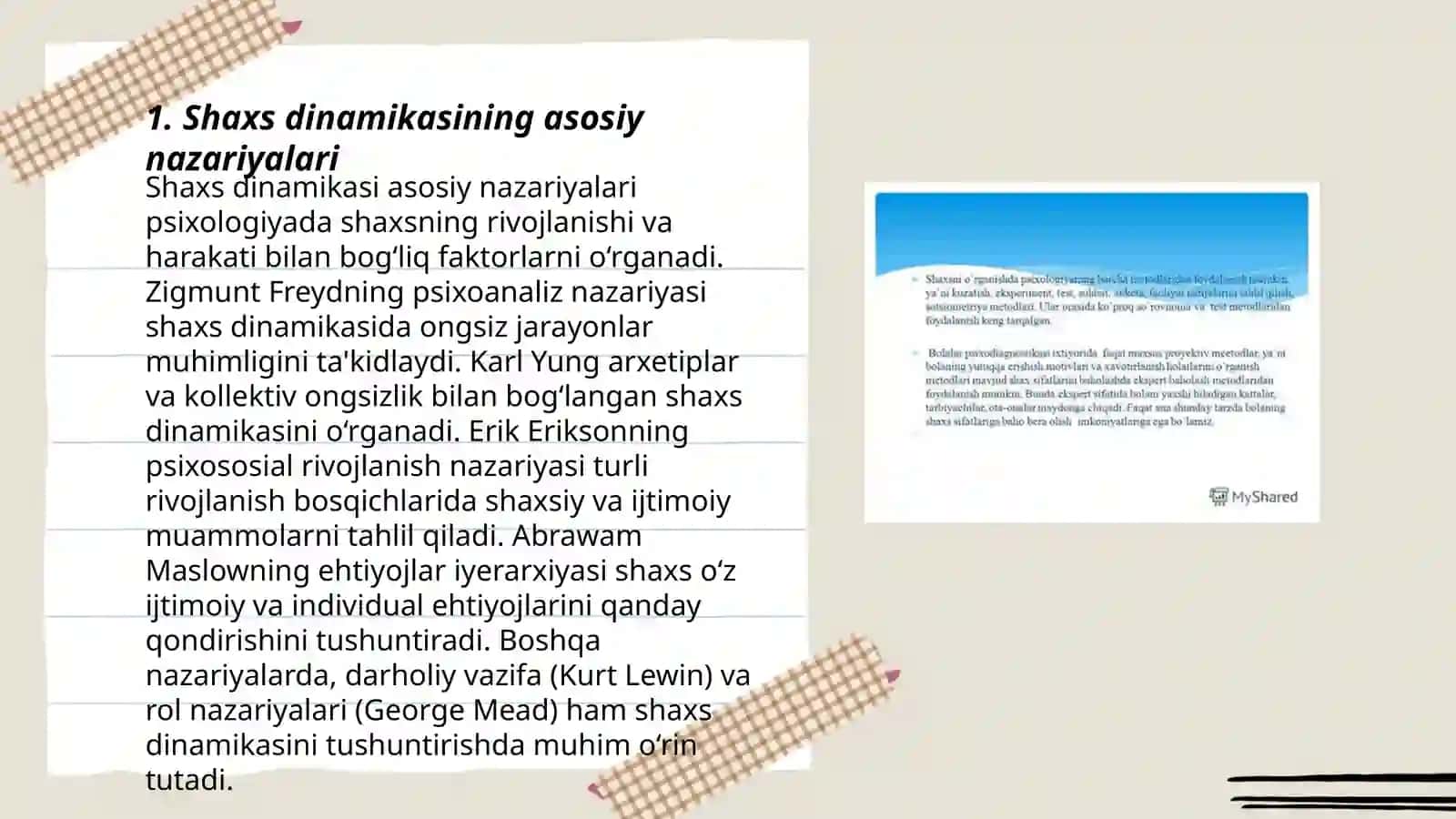 Shaxs dinamik sohasining psixologik konsepsiyalari 3