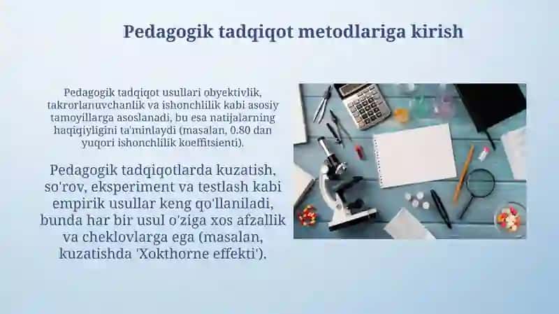 Pedagogik fanining ilmiy-tadqiqot metodlari 3