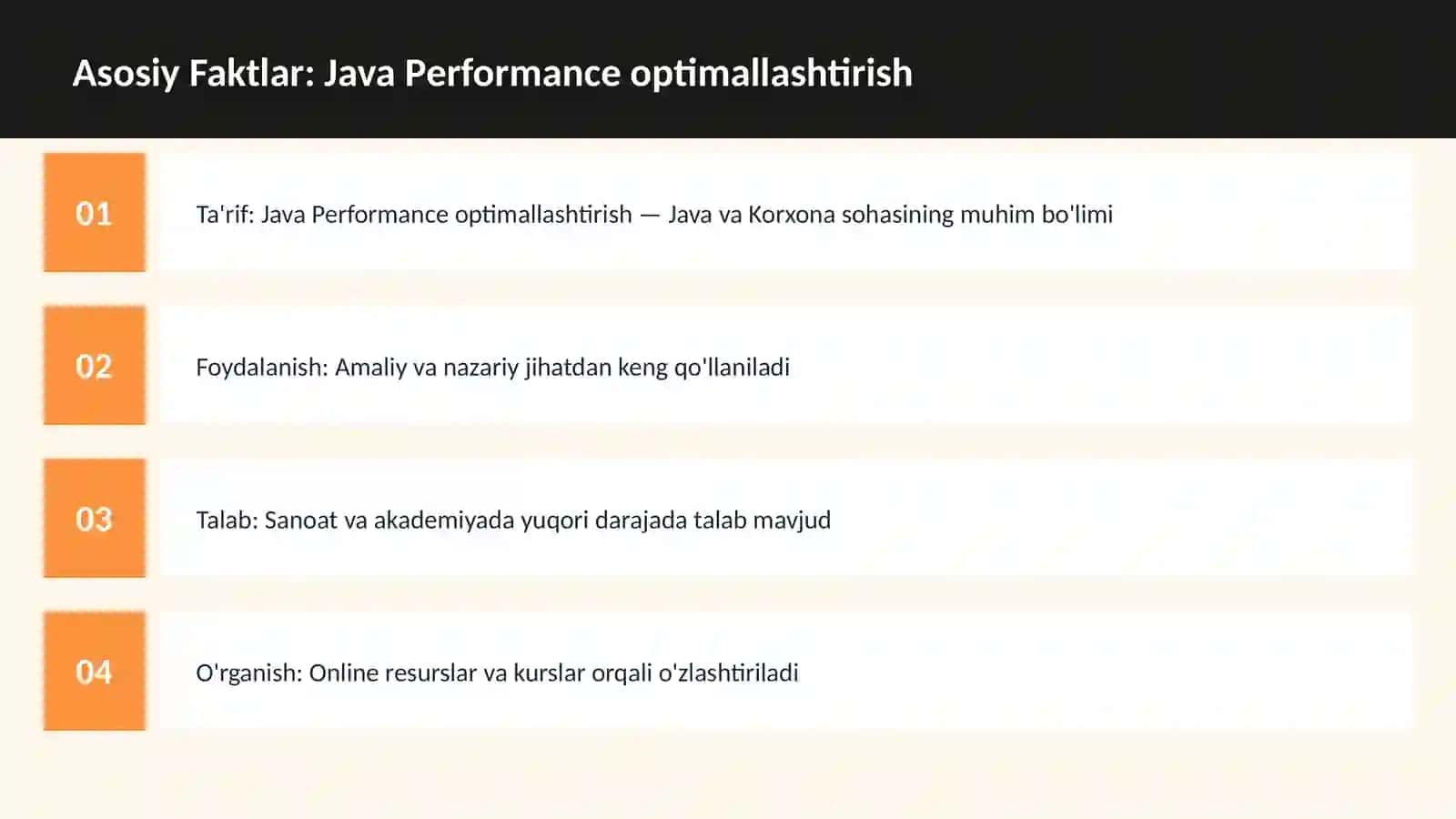Java Performance optimallashtirish 3