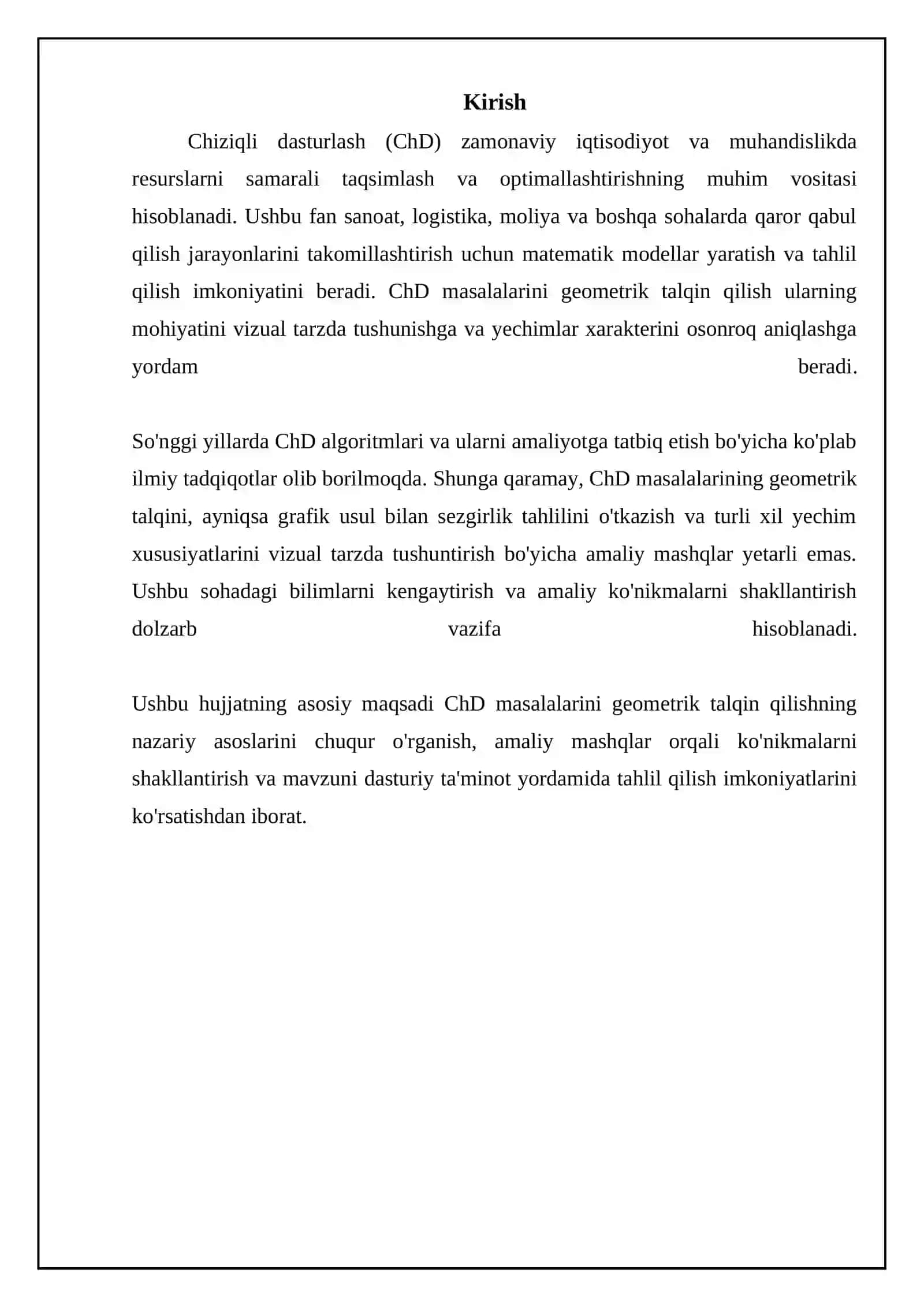 Chiziqli programmalashtirish masalasining geometrik talginiga doir amaliy topshiriglari bajarish 3