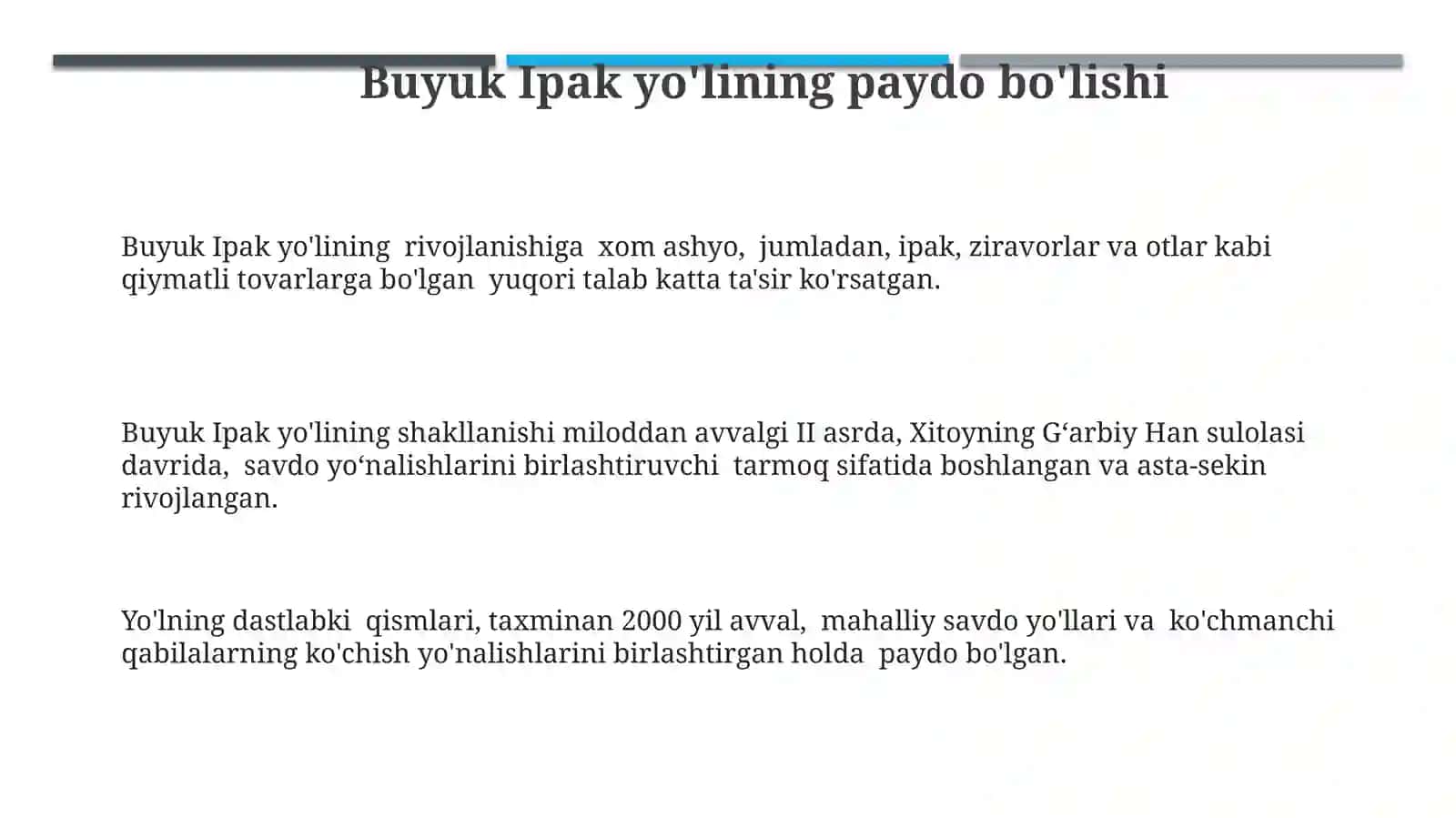 Buyuk Ipak yo‘li 3
