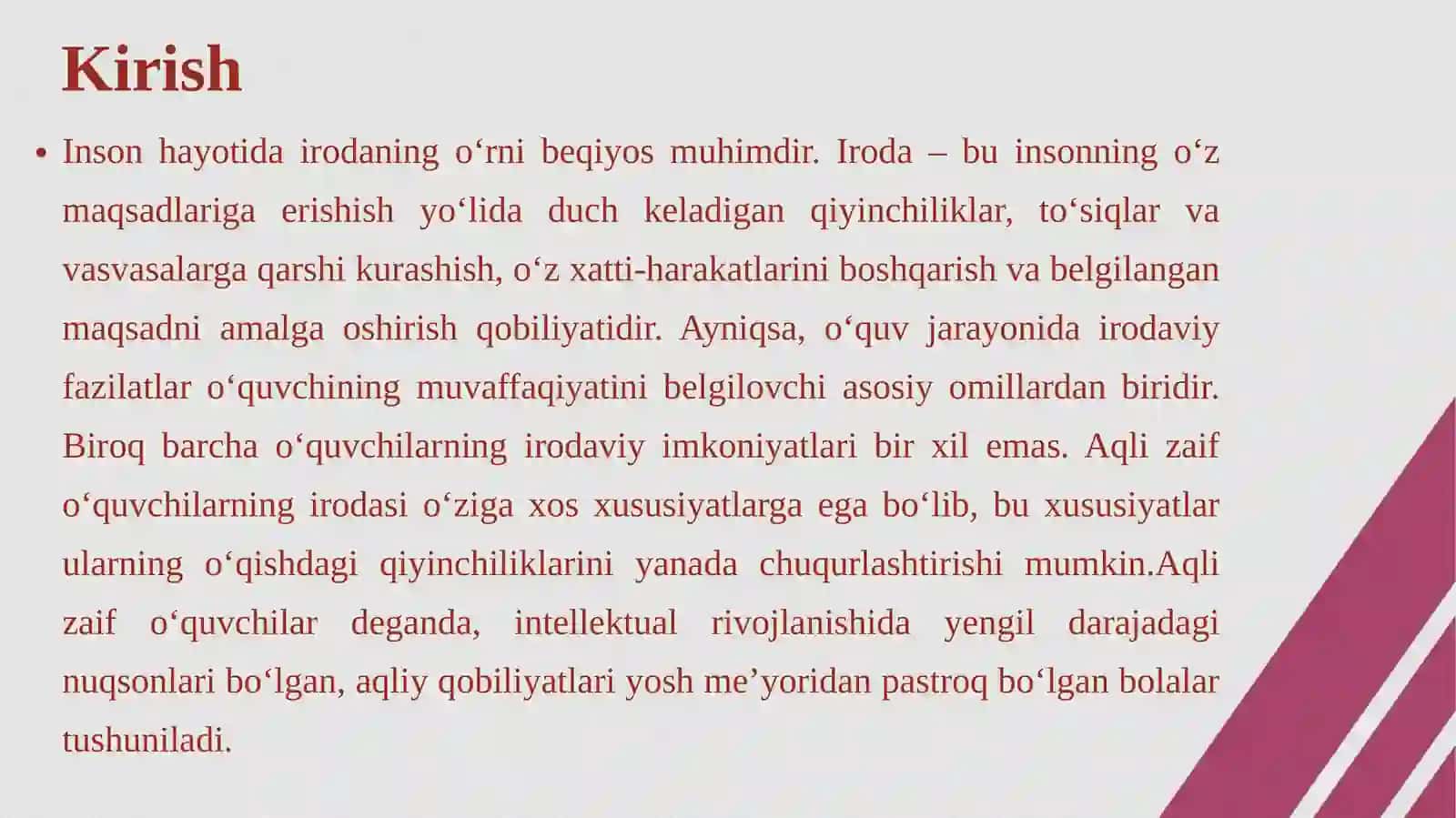 Aqli zaif o‘quvchilar irodasining o‘ziga xos xususiyatlari 3