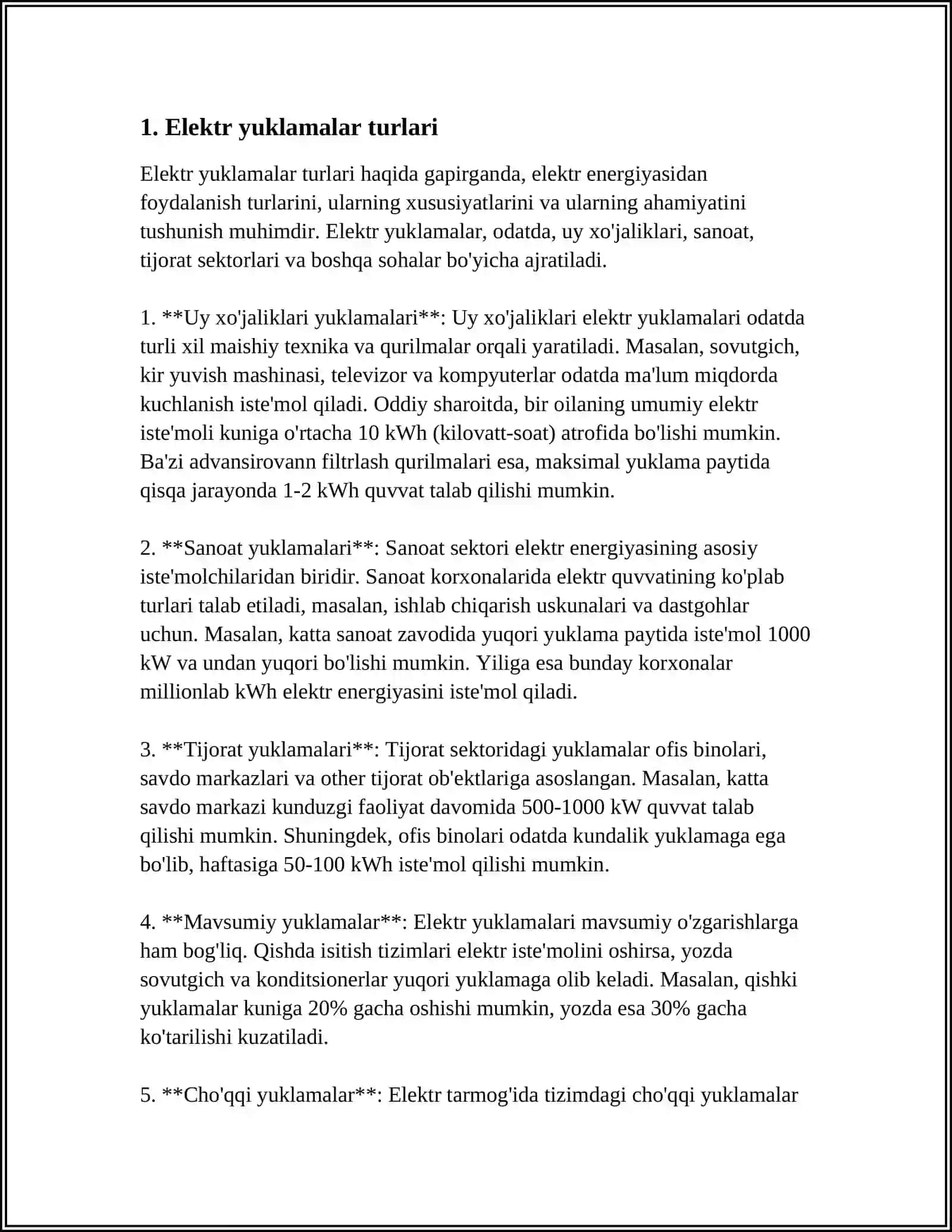 Elektr YUKLAMALAR GRAFIGI 3