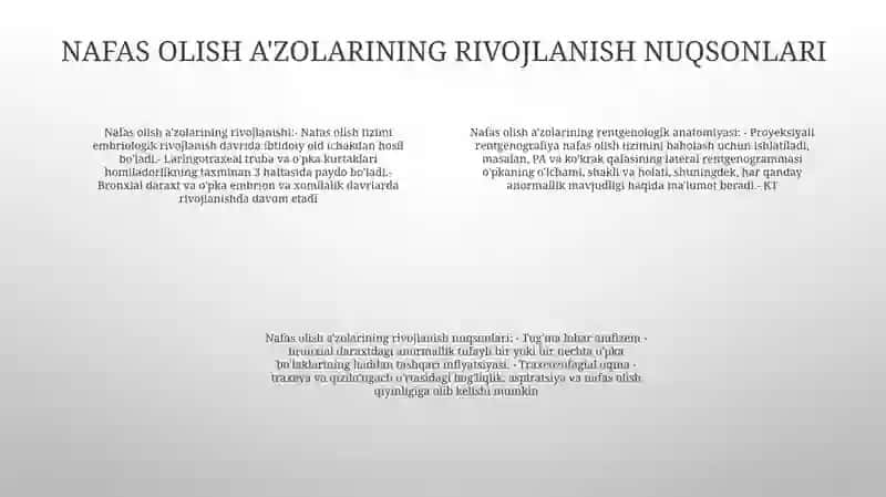 Nafas Olish Jarayoni.Nafas Olish A'Zolarinig Rentgenanatomiyasi Va Rivojlanish Nuqsonlari 3