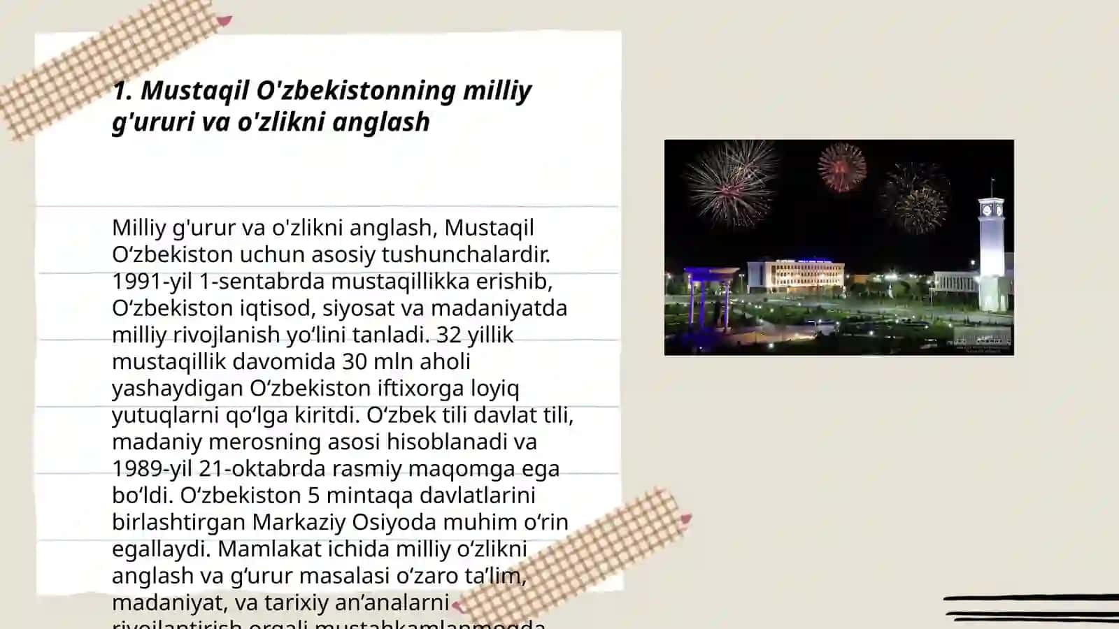 Mustaqillik yillarida O'zbekistondagi ma'naviy va madaniy taraqqiyot 3