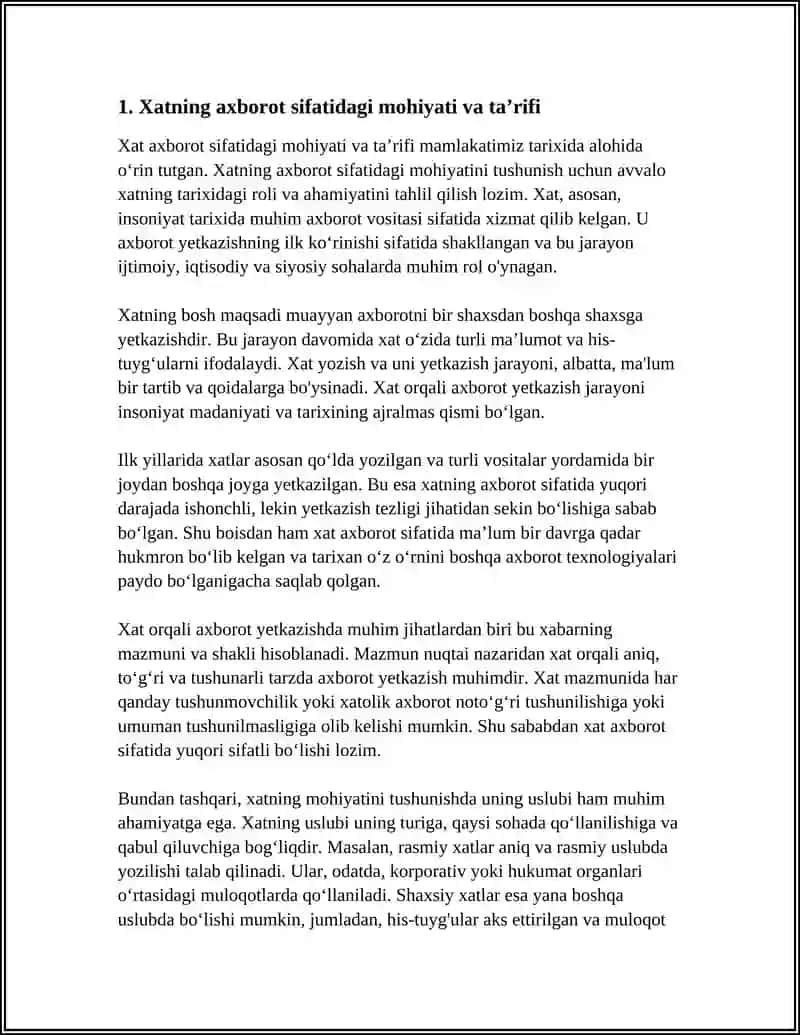 XAT AXBOROT SIFATINING ILK KOʻRINISHI SIFATIDA 3