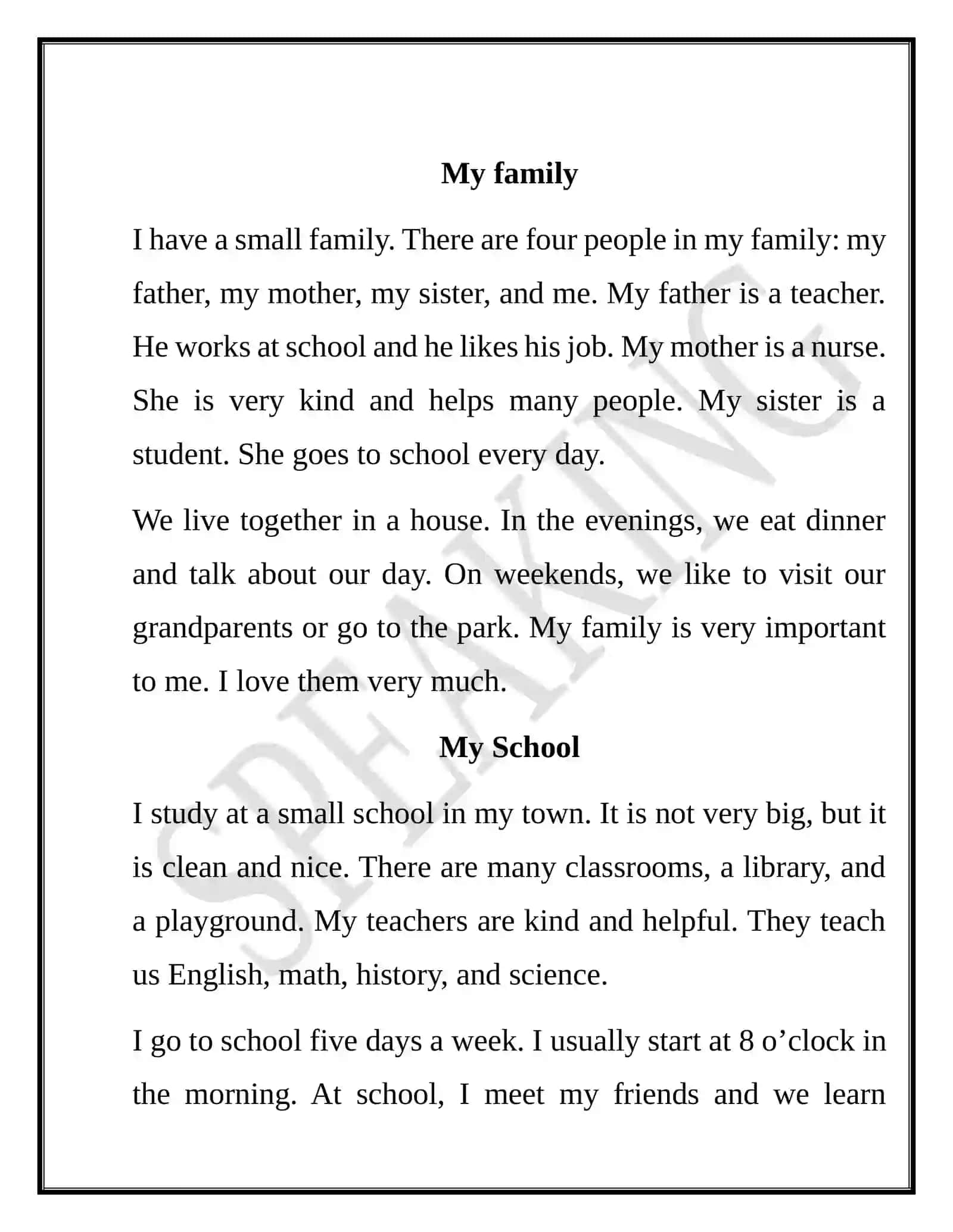 EASY SPEAKING PRACTICE FOR PUPILS 3