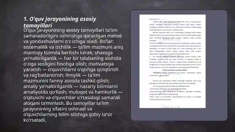 O'quv jarayonining asosiy tamoyillari 3