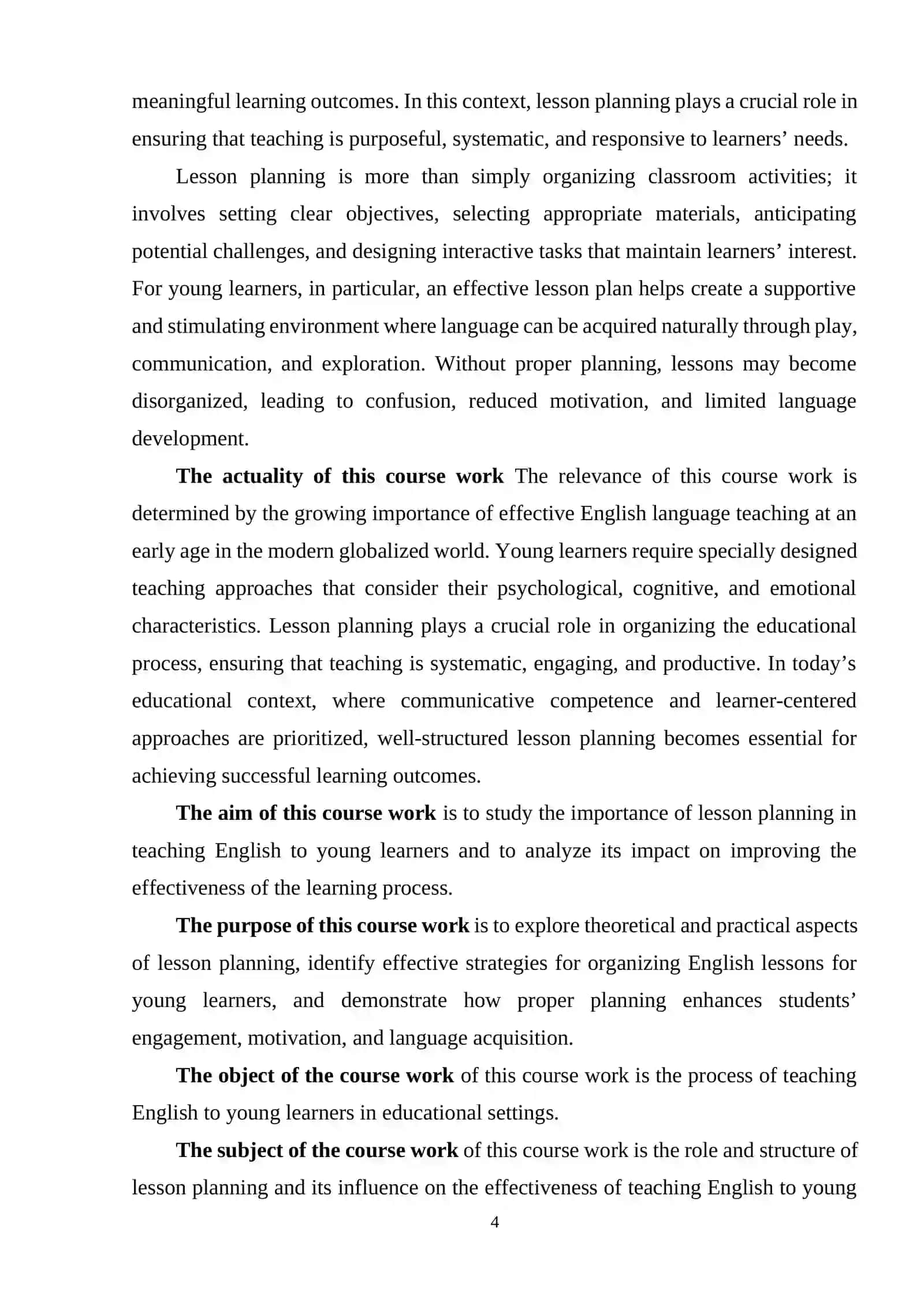 THE IMPORTANCE OF LESSON PLANNING IN TEACHING ENGLISH TO YOUNG LEARNERS AND ITS IMPACT ON EFFECTIVE LEARNING 3