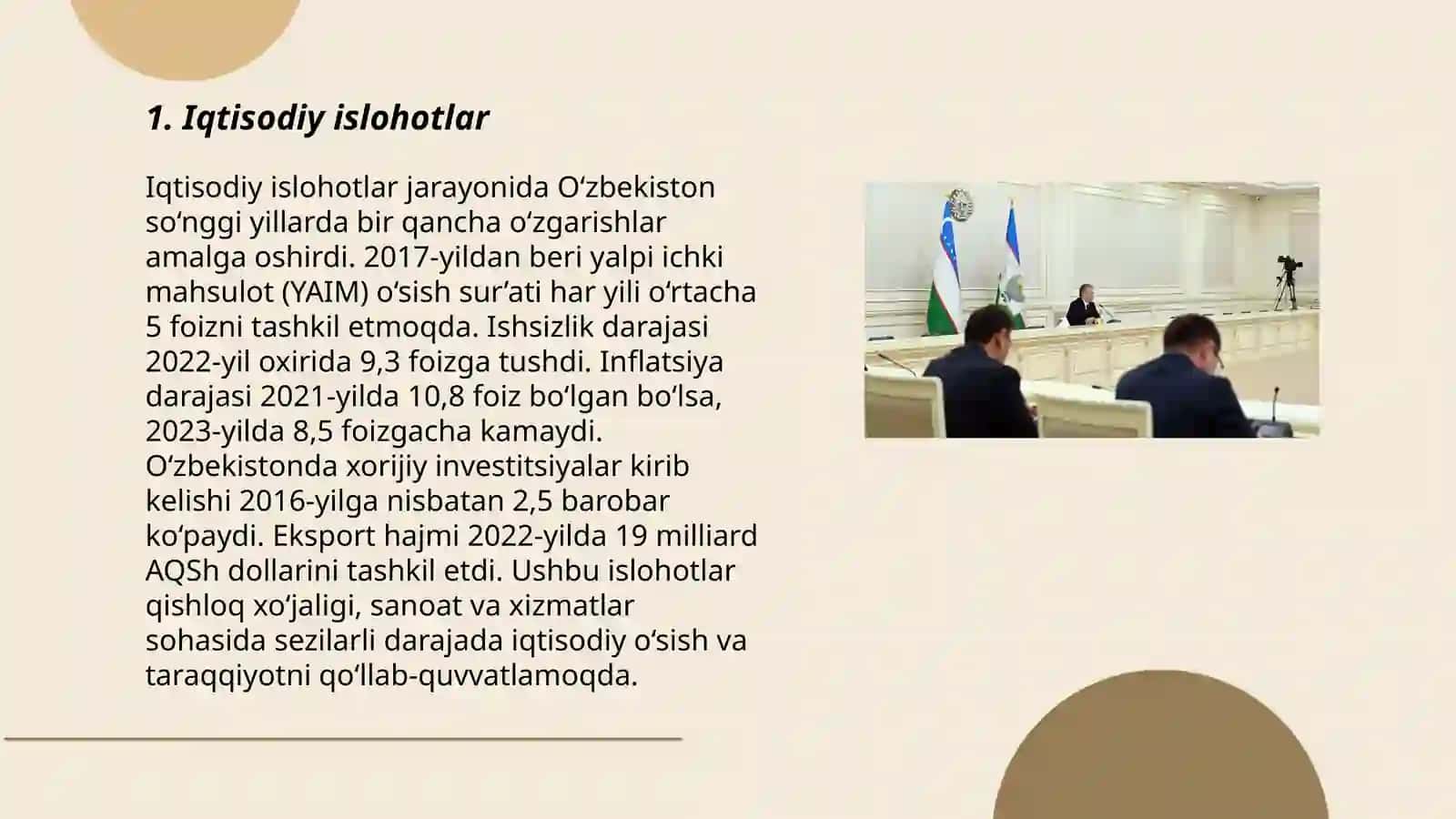 Yangi Òzbekistonda prezident Sh.Mirziyoyev rahbarligi va tashabbusi ostida amalga oshirilgan islohotlar 3
