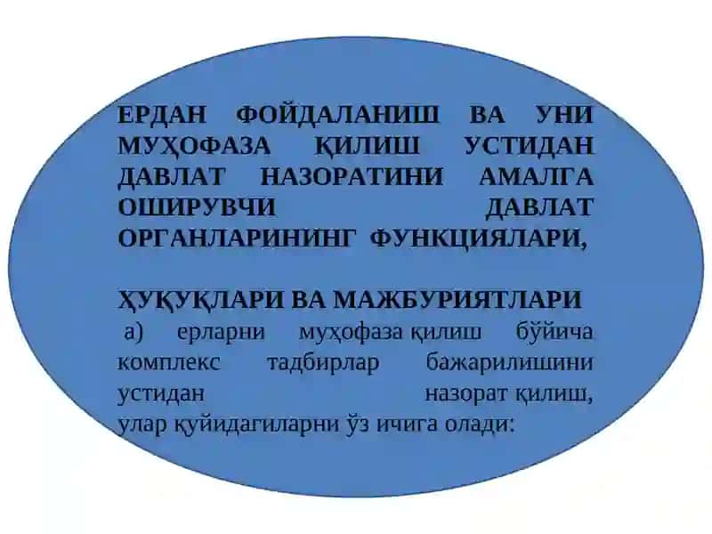 ЕРДАН ФОЙДАЛАНИШ ВА МУҲОФАЗА ҚИЛИШ УСТИДАН ДАВЛАТ НАЗОРАТИ 3