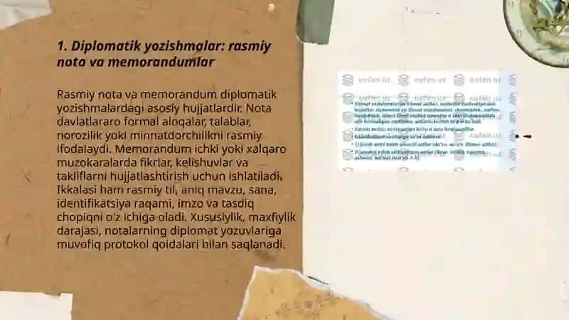 Diplomatik va tijorat yozishmalari 3