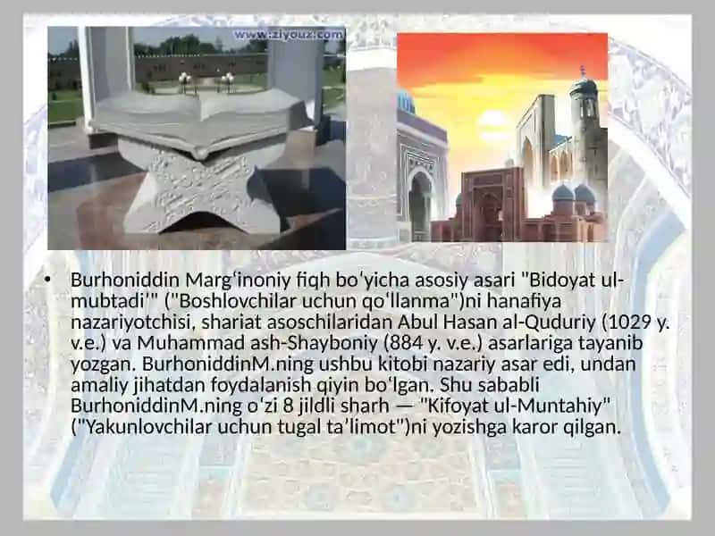BURHONIDDIN MARGʻINONIY VA O’RTA OSIYO FIQH MAKTABI 3