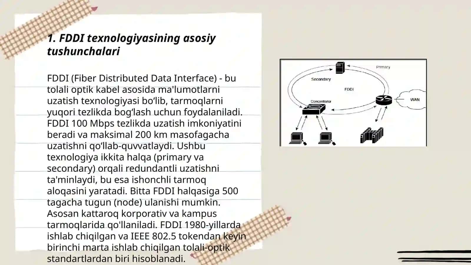 FDDI ning asosiy maqsadi va vazifalari 3