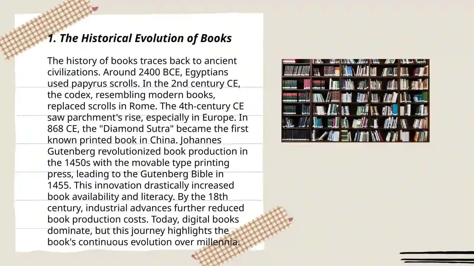 The role of books 3