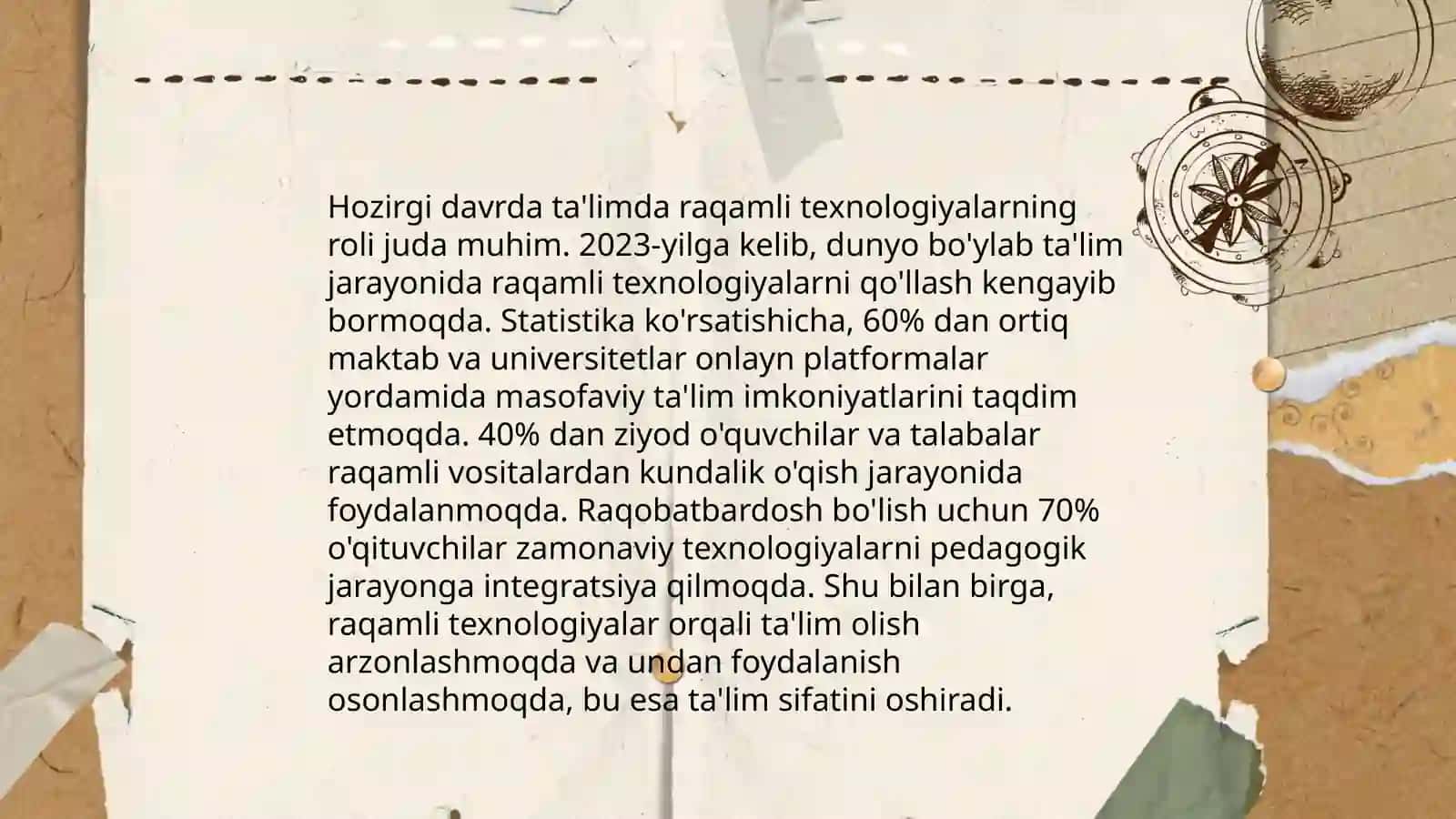 Hozirgi davrda jahon mamlakatlari ta’lim tizimi. 2. Maktabda to‘garak ishlarini 3