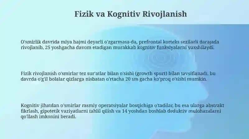 Oʻsmirlik va oʻspirinlik davrining psixologiyasi 3
