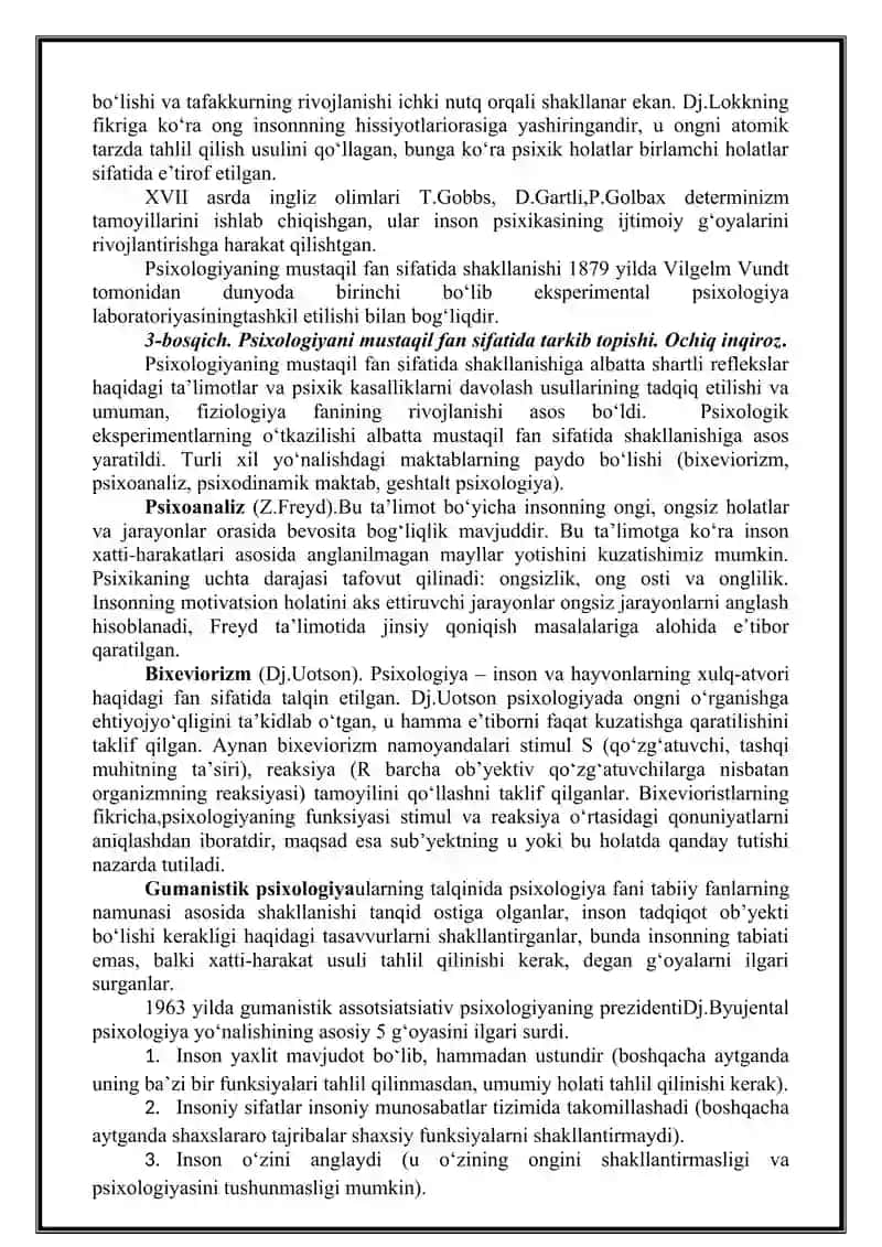 EVOLYUТSION PSIXOLOGIYAGA KIRISH MUSTAQIL ISHI 3