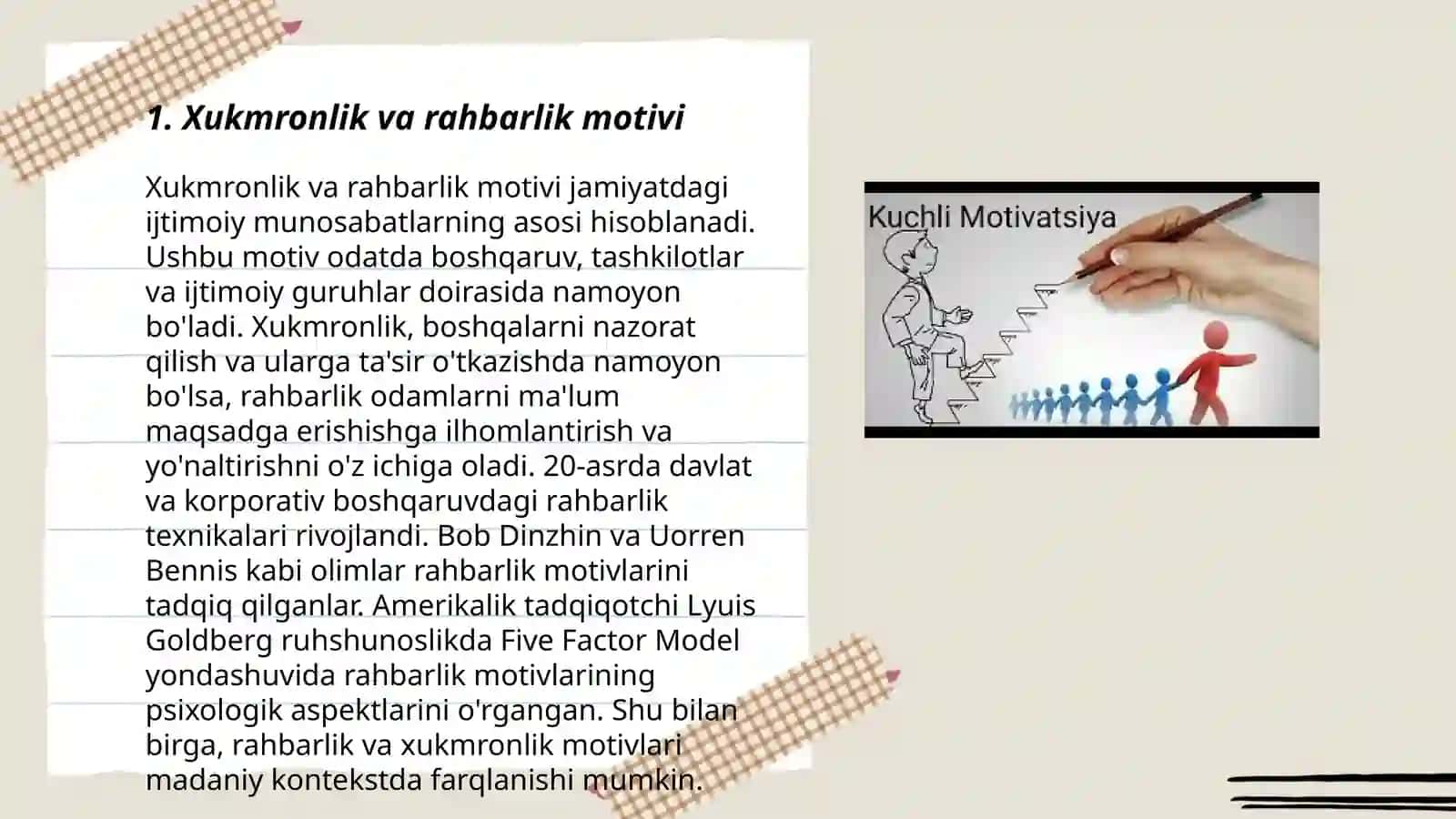 Xukmronlik va rahbarlik motivi 3
