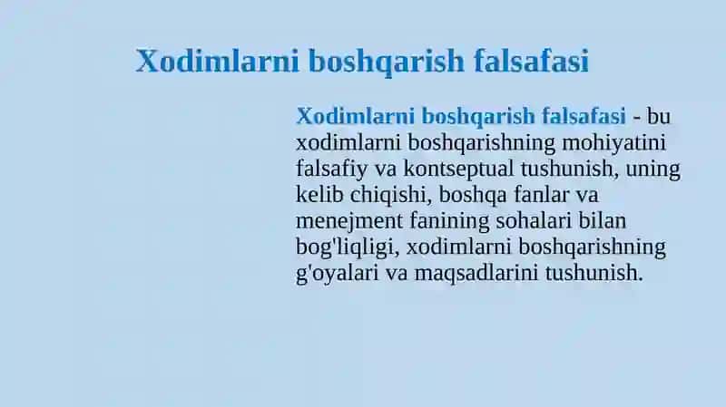 Xodimlarni boshqarish falsafasi 3
