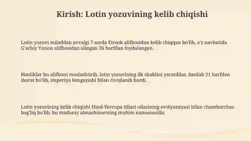 Lotin yozuvining kelib chiqishi va rivojlanishi 3