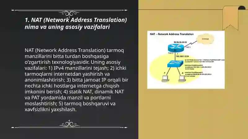 NAT( Network Addres Translation) tehnologiyasi 3