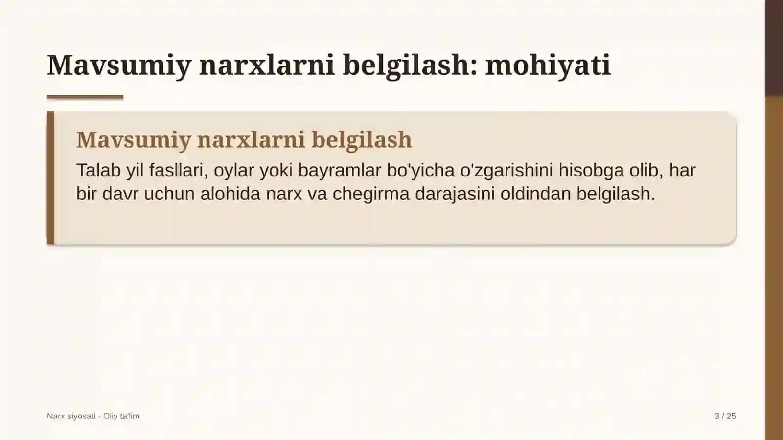 startaplarda mavsumiy narxlarni belgilash 5507 3