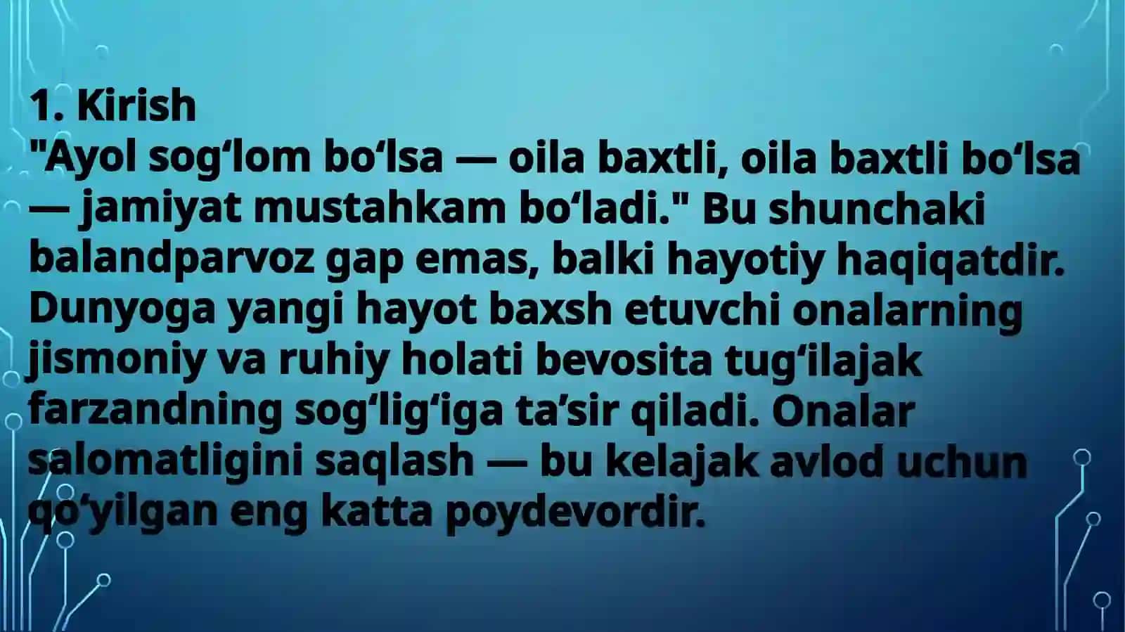 Onalar salomatligi — kelajak garovi 3