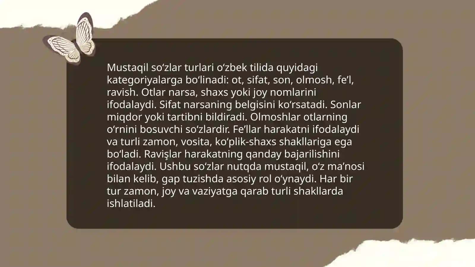 Shevalarda qoʻllanuvchi mustaqil va yordamchi soʻzlar 3