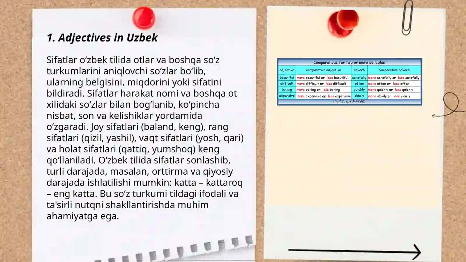 Adjectives in Uzbek 3
